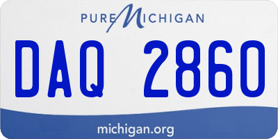 MI license plate DAQ2860