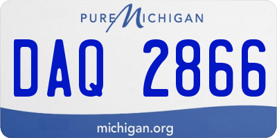 MI license plate DAQ2866