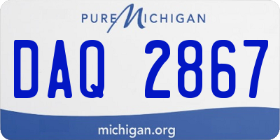 MI license plate DAQ2867