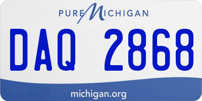 MI license plate DAQ2868