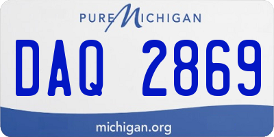 MI license plate DAQ2869