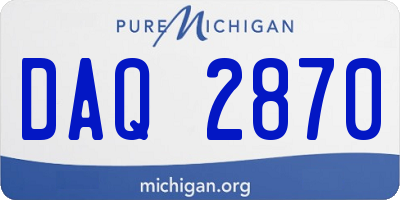 MI license plate DAQ2870