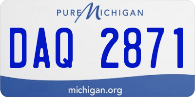 MI license plate DAQ2871