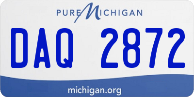MI license plate DAQ2872