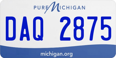 MI license plate DAQ2875
