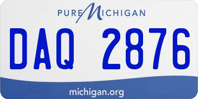 MI license plate DAQ2876