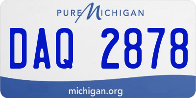 MI license plate DAQ2878