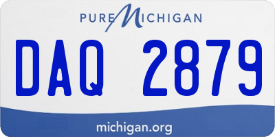 MI license plate DAQ2879