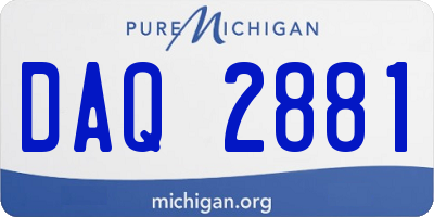 MI license plate DAQ2881