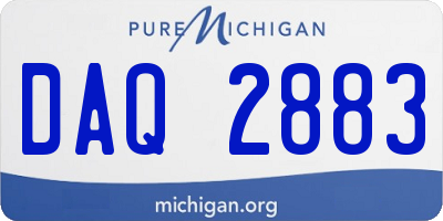 MI license plate DAQ2883
