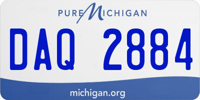 MI license plate DAQ2884