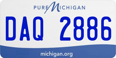 MI license plate DAQ2886