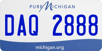 MI license plate DAQ2888