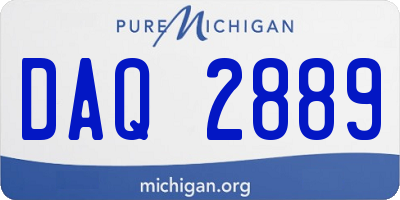 MI license plate DAQ2889