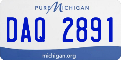 MI license plate DAQ2891