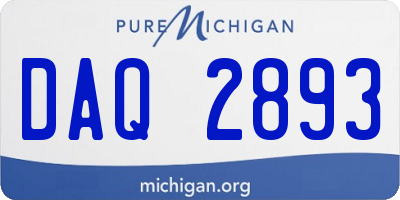MI license plate DAQ2893