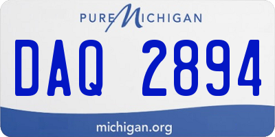 MI license plate DAQ2894