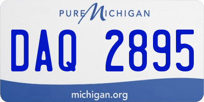 MI license plate DAQ2895