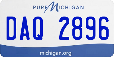 MI license plate DAQ2896