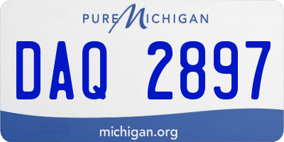 MI license plate DAQ2897