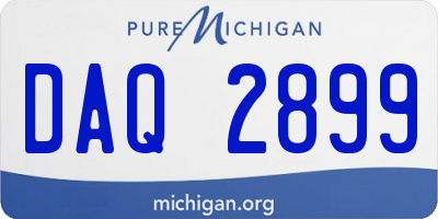 MI license plate DAQ2899