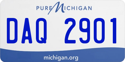 MI license plate DAQ2901