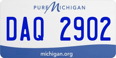 MI license plate DAQ2902