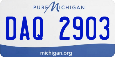 MI license plate DAQ2903