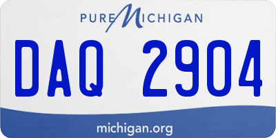 MI license plate DAQ2904