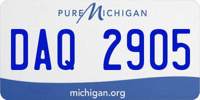 MI license plate DAQ2905