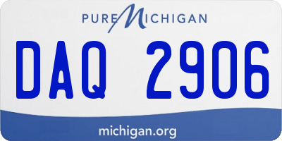 MI license plate DAQ2906