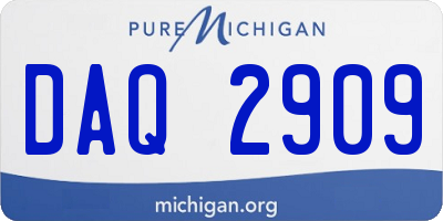 MI license plate DAQ2909