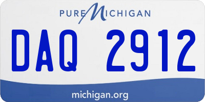 MI license plate DAQ2912