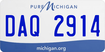 MI license plate DAQ2914