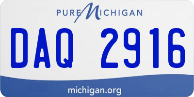 MI license plate DAQ2916