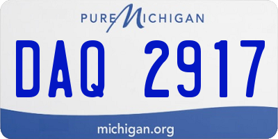 MI license plate DAQ2917