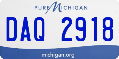 MI license plate DAQ2918