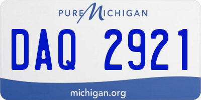 MI license plate DAQ2921