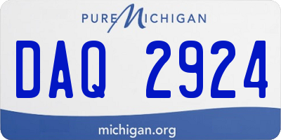 MI license plate DAQ2924