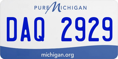 MI license plate DAQ2929