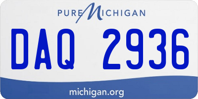 MI license plate DAQ2936
