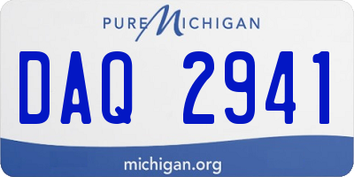 MI license plate DAQ2941