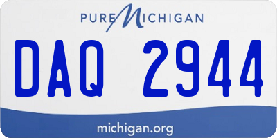 MI license plate DAQ2944