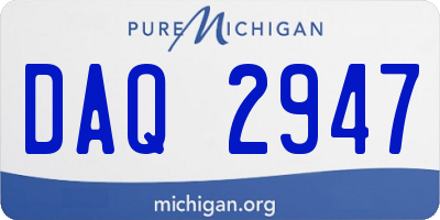 MI license plate DAQ2947