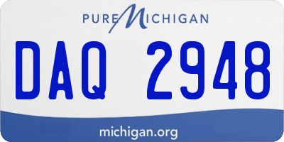 MI license plate DAQ2948