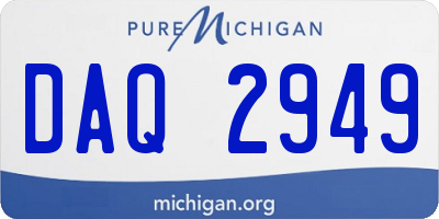 MI license plate DAQ2949