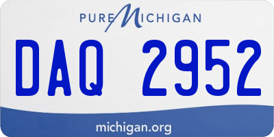 MI license plate DAQ2952