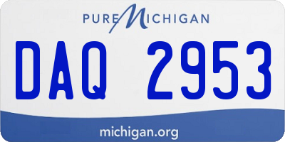 MI license plate DAQ2953