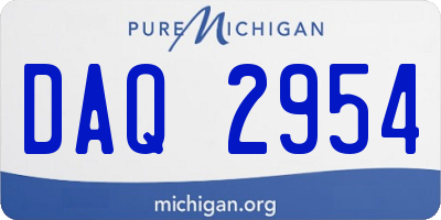 MI license plate DAQ2954