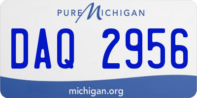 MI license plate DAQ2956